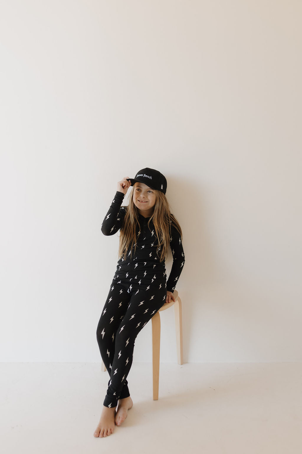 Bamboo Two Piece Pajamas | Midnight Lightning Bolt