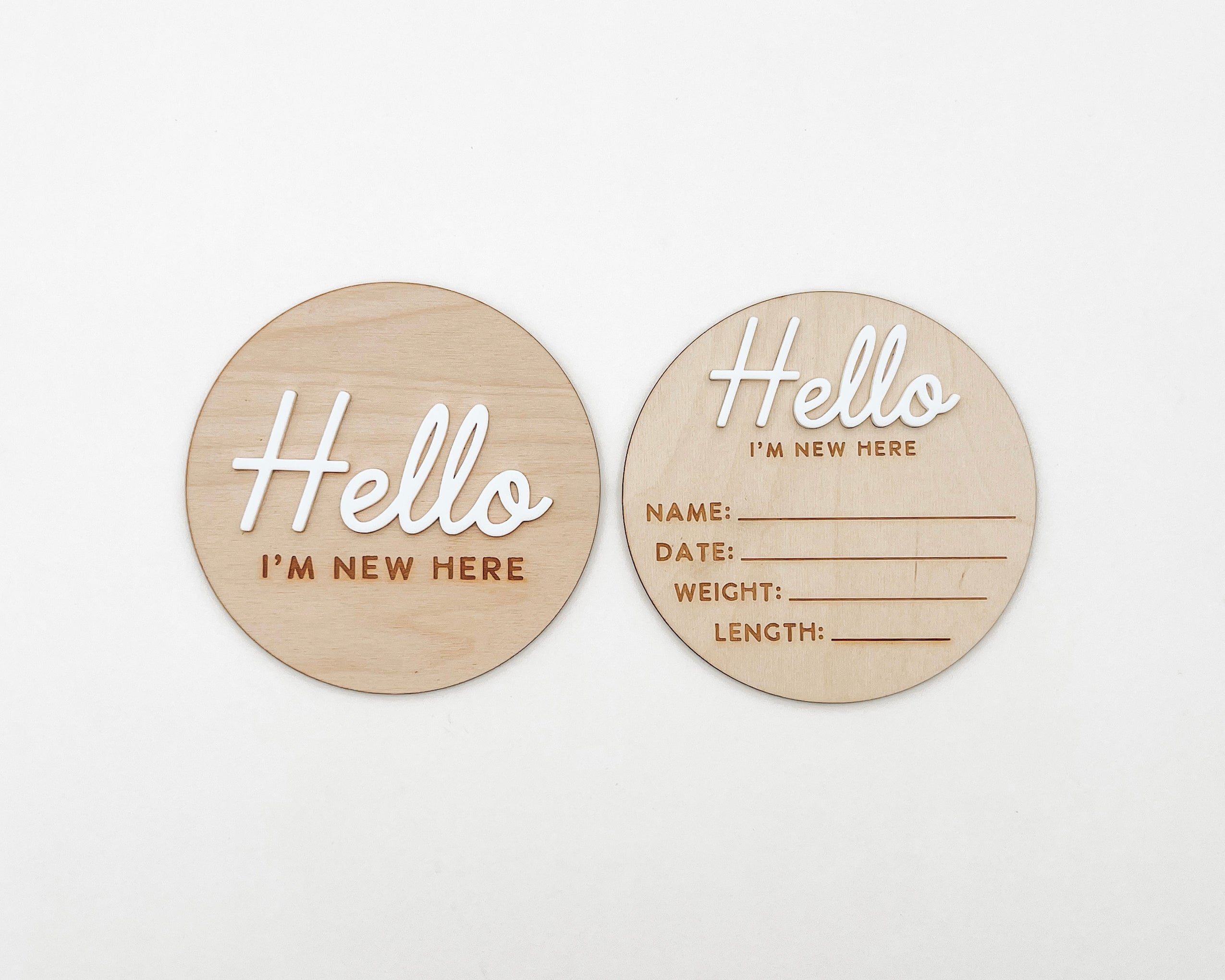 HELLO I'M NEW HERE BIRTH ANNOUNCEMENT SIGN