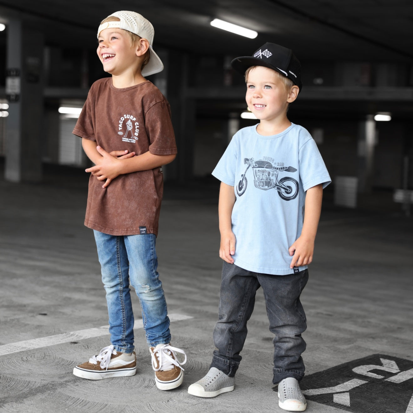 VINTAGE MOTO TEE // DENIM BLUE