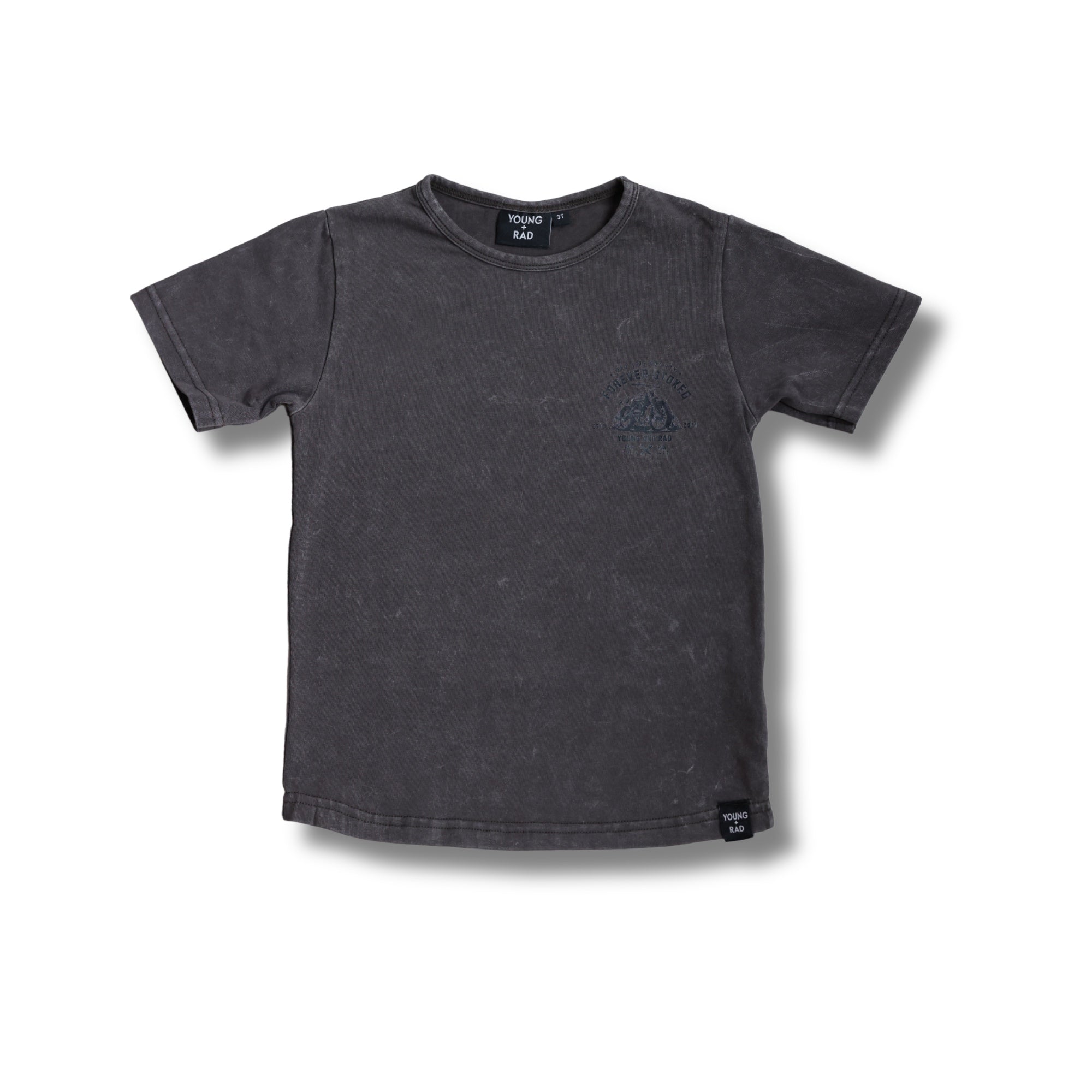 STOKED MOTO TEE // GREY