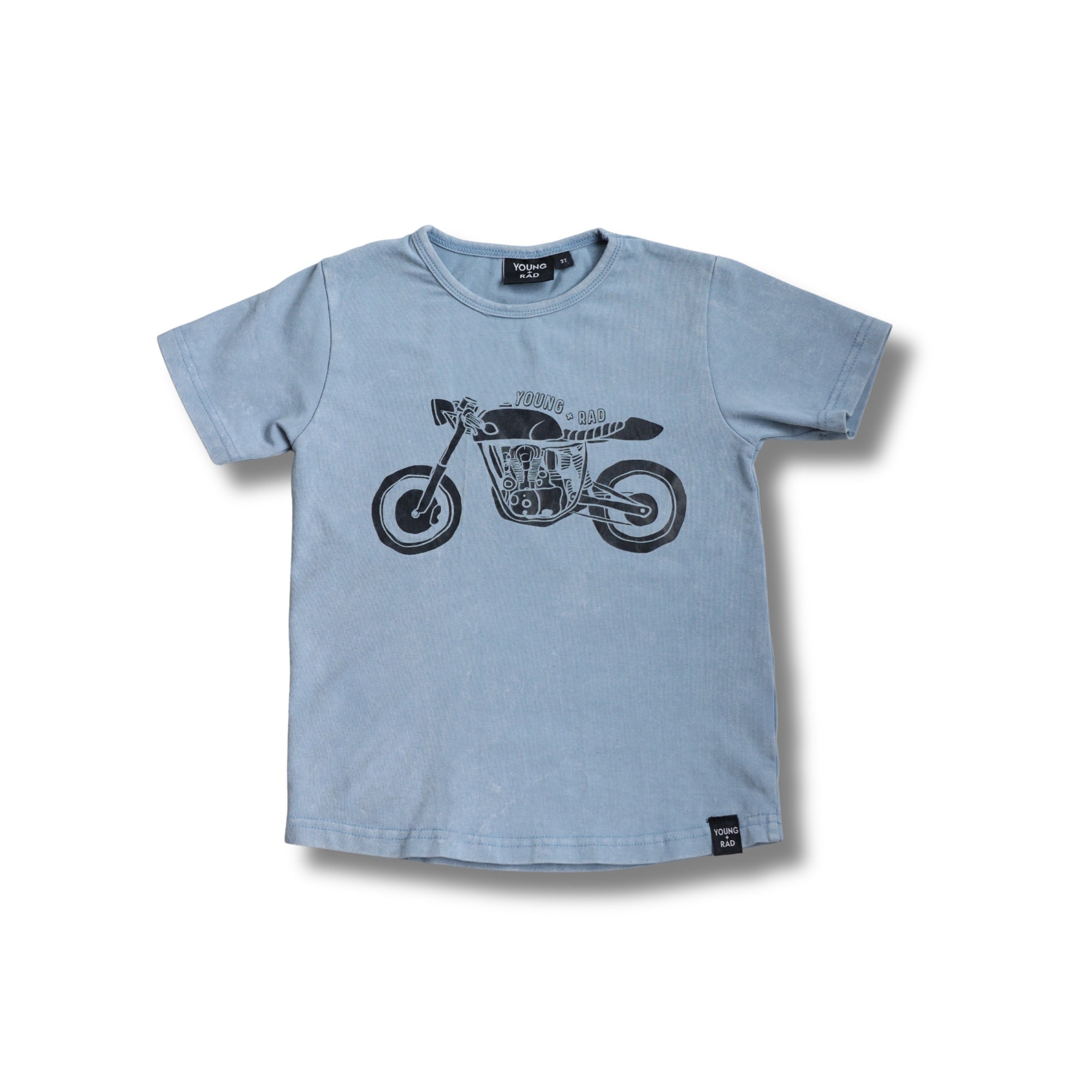 VINTAGE MOTO TEE // DENIM BLUE