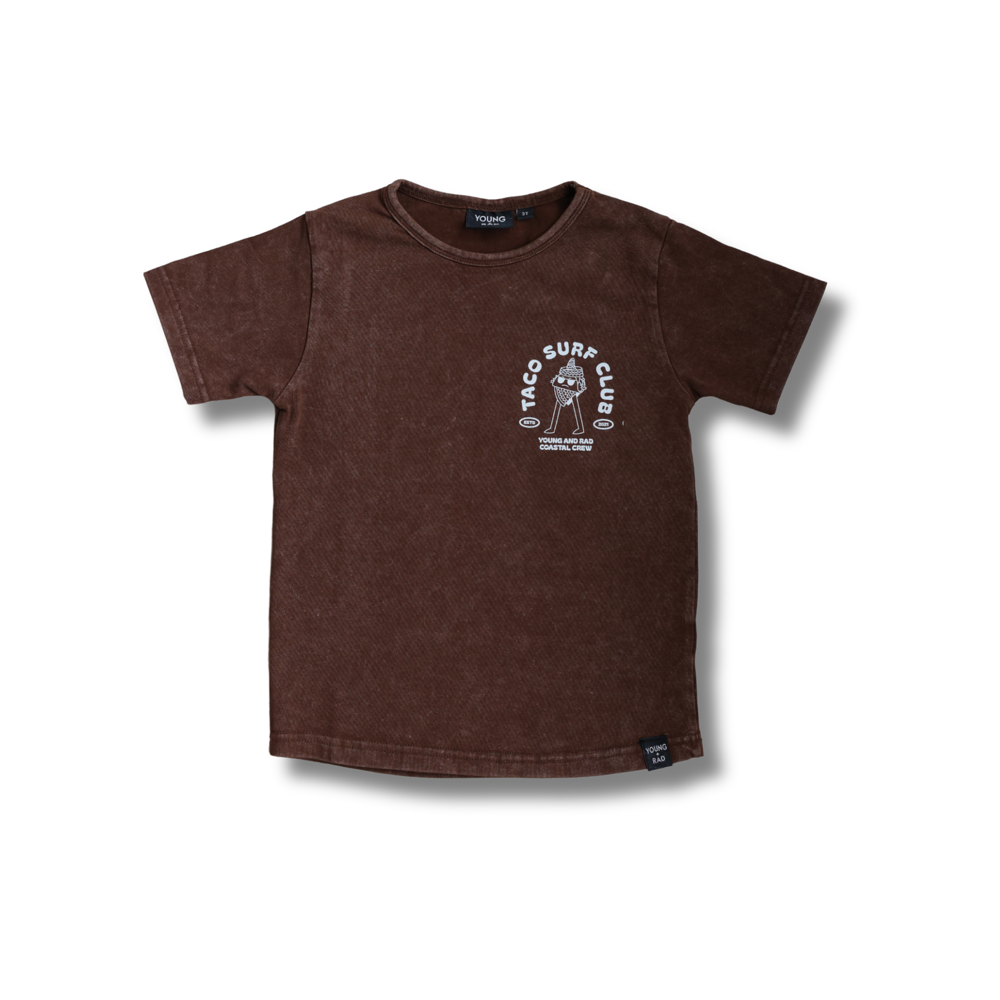 TACO SURF CLUB TEE // DARK BROWN