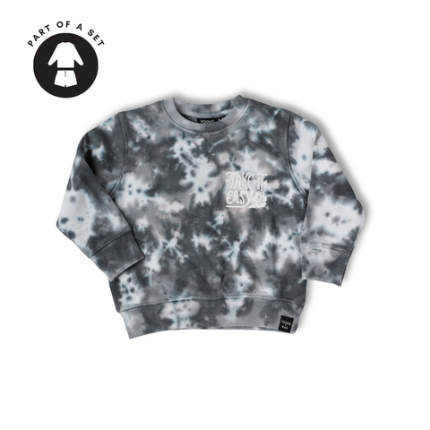 TAKE IT EASY TIE-DYE CREWNECK // CHARCOAL – Young and Rad Co.