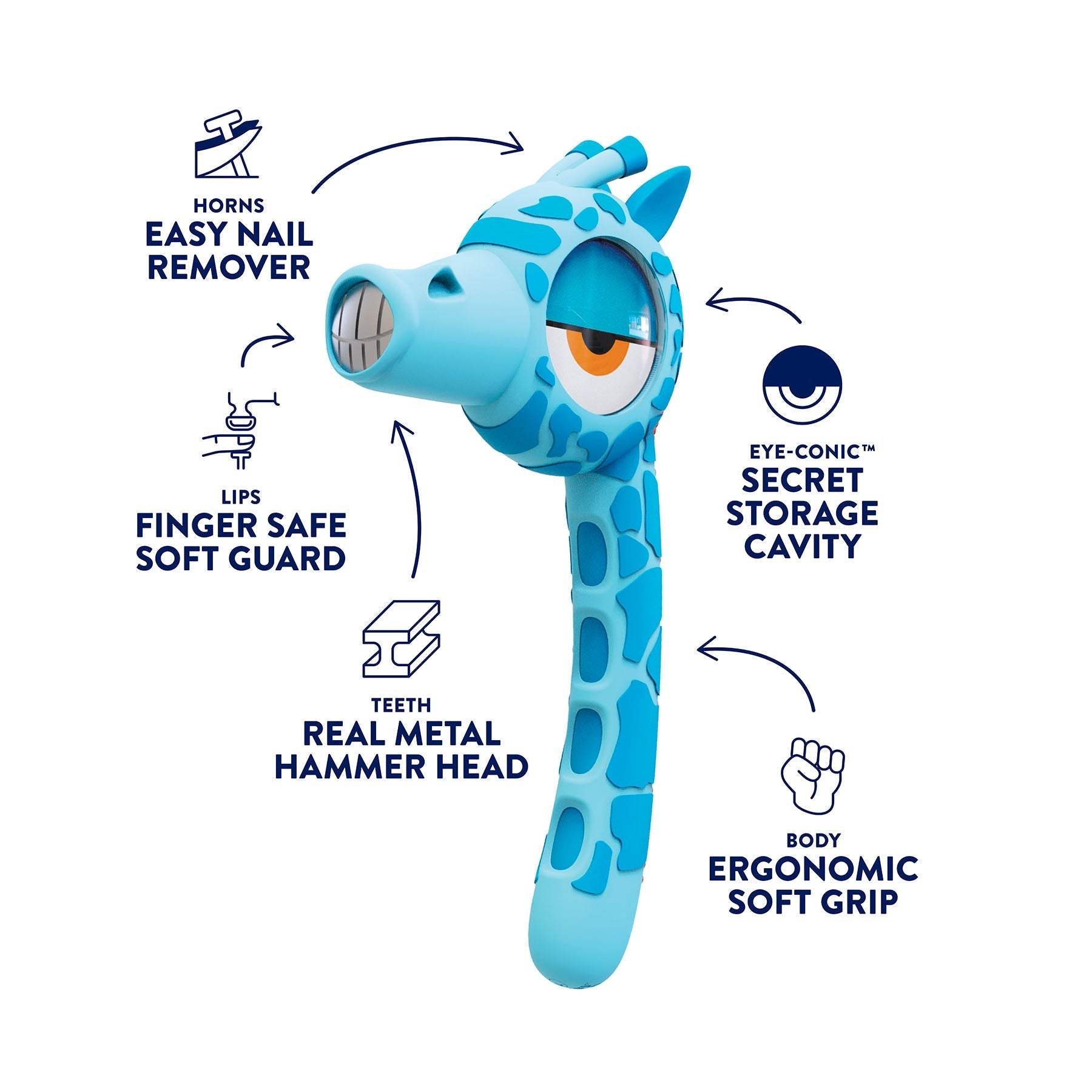 Kids Blue Giraffe Hammer | BamBam