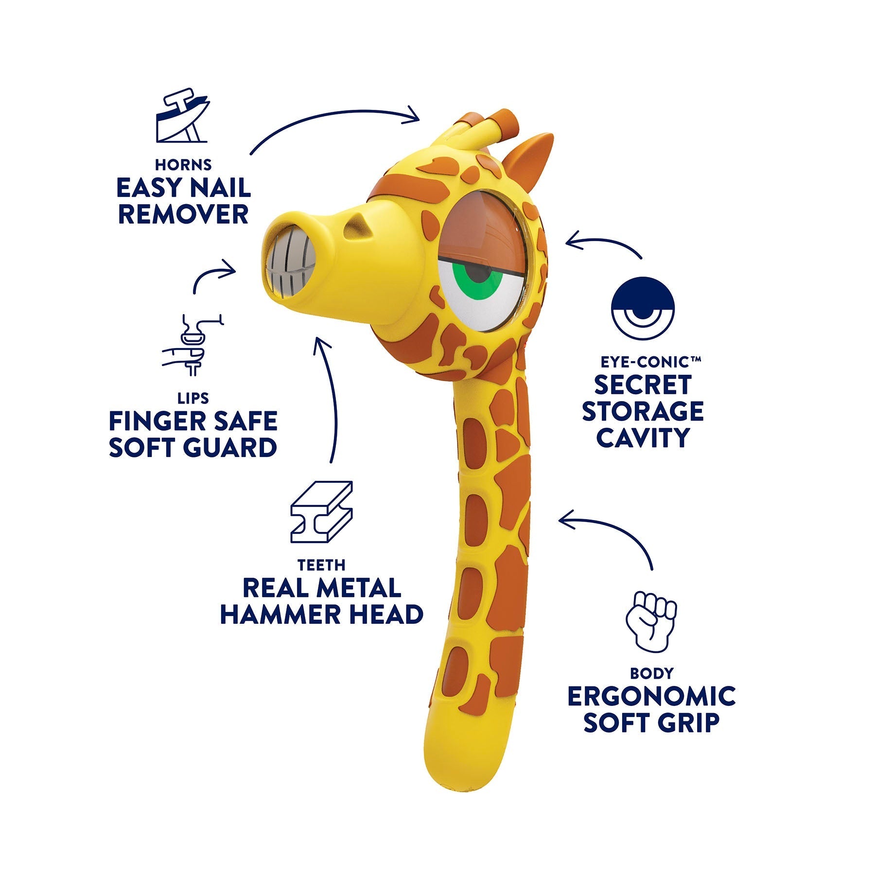 Kids Yellow Giraffe Hammer | Stretch